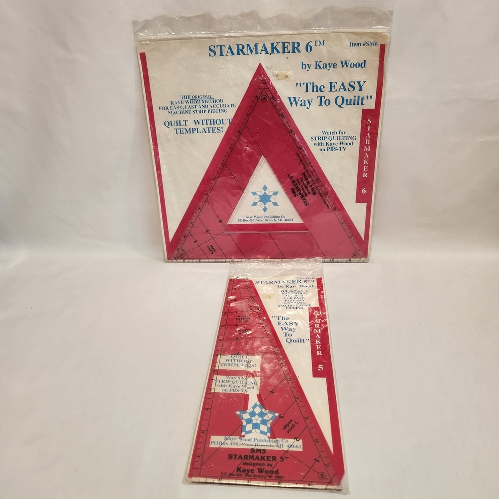 Kaye Wood Starmaker 5 & 6‎ Quilting Rulers SM5 SM6 Strip Piecing Templates Set